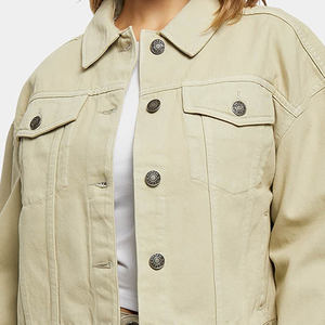 Chaqueta vaquera moderna de gran tamaño para mujer de algas marinas suaves de primera calidad personalizada con cierre de botones diseñada para mujer para la comodidad de todas las estaciones - Product Image 6