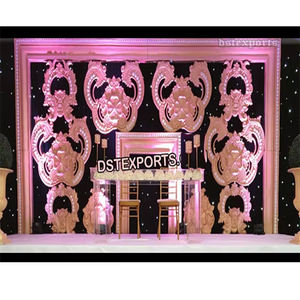 Decoración de escenario occidental con marco de flores, marco de fondo de escenario de boda precioso, fabricante de marcos de flores talladas en fibra - Product Image 1