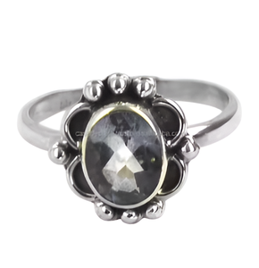 Anillo de compromiso de boda de diseñador de Plata de Ley 925 facetado ovalado hidro azul cuarzo piedra preciosa Ajuste de barra fina para fiesta de regalo - Product Image 6