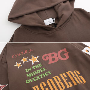 Sweat à capuche surdimensionné pour hommes de haute qualité personnalisé mode broderie décontracté coupe régulière 100% coton printemps solide polaire 500gsm poids - Product Image 6