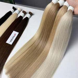Extensions de cheveux humains vierges vietnamiennes droites naturelles de couleur claire de qualité supérieure Double extrémités pleines dessinées 100g en vrac blanchies - Product Image 1