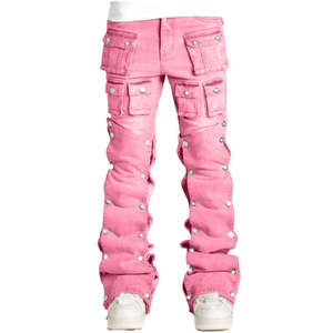 Jeans et veste en denim noir de haute qualité pour hommes, style hip-hop, délavé, respirant, motif uni, collection printemps - Product Image 4