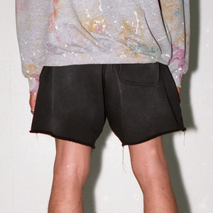 Pantalones cortos de malla para gimnasio lavados con ácido y con estampado floral vintage de talla grande para hombre, ropa de calle, para correr, informales - Product Image 4