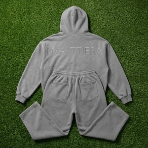 Conjunto de Sudadera con Capucha y Pantalones Anchos de Felpa Gris para Mujer, Estilo Casual, Urbano y Deportivo, Dos Piezas - Product Image 5