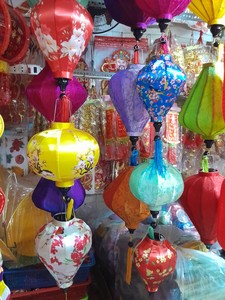 Hoi an Silk <b>Lantern</b> for Indoor Hanging Decoration - Vietnamese Silk <b>Lantern</b> Traditional Hanging <b>Bamboo</b> - Product Image 5