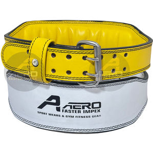 Ceinture de squat de gymnastique de longueur personnalisée de qualité supérieure en cuir véritable avec boucle en acier conçue pour le levage de dynamophilie - Product Image 1