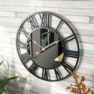Horloge murale analogique en métal moderne et élégante de 12 pouces, élégante horloge pour la maison, le bureau, le salon, design mural - Product Image 2