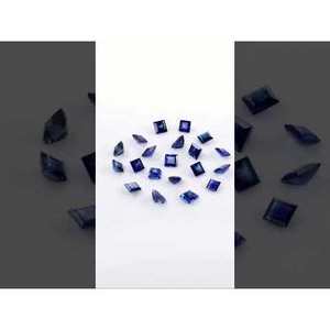 Saphir bleu naturel non traité, pierres brutes calibrées carrées 3 mm et 3,5 mm, opale et aigue-marine taillées en ovale - Product Image 3