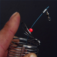 Cage à appâts de pêche en acier inoxydable, panier à appâts, support d'alimentation, accessoires pour la pêche à la carpe avec hameçons en fil métallique, équipement de pêche en eau douce et salée