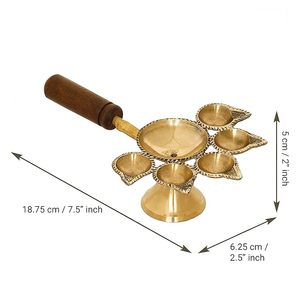 Diya moderne en laiton, 5 mèches en coton, support mobile, thème ange, artisanat décoratif fait main, poli, marque IBS, anniversaire - Product Image 3