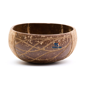 Bol en noix de coco gravé artistique bol en coquille de noix de coco naturelle vente en gros bol de cuisine à salade écologique pour les restaurants - Product Image 1