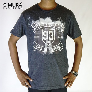 T-shirt en coton pour homme SIMURA, manches courtes, col rond, imprimé, design décontracté, coupe classique avec logo imprimé sur le devant - Product Image 1