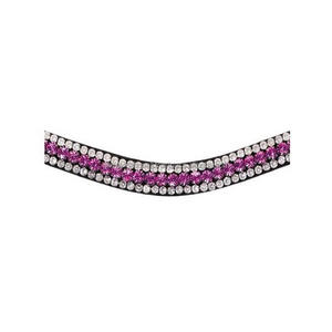 Bracelet en cuir brosse de cheval personnalisé, avec 3 rangées de cristaux brillants violets et argentés, pierres de cristaux bling-bling, vente en gros - Product Image 1