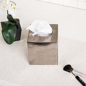 Porte-papier de soie en métal martelé à prix Offre Spéciale pour la maison et le bureau décoration de table boîte à mouchoirs Rectangle - Product Image 3