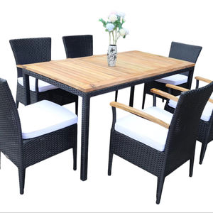 Ensemble de salle à manger en rotin poly tressé à la main PRCF-005, meubles de jardin pour balcon extérieur - Product Image 1