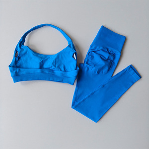 Leggings deportivos de cintura alta sin costuras Hornet, conjunto de sujetador con parte superior corta en la espalda hermosa para entrenamiento de Yoga para mujer, Fitness, gimnasio, trabajo, melocotón - Product Image 1