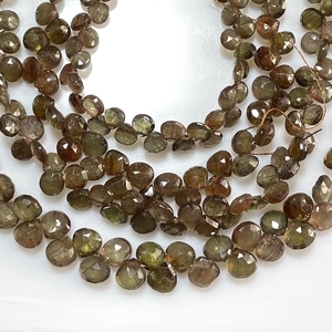 Perles de briolette en forme de coeur à facettes andalousite perles brunes de qualité fine pour bijoux en gros - Product Image 3