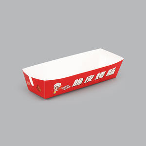 Plateau à collation en papier rectangulaire jetable avec impression colorée, assiettes en papier pour <span class=keywords><strong>saucisse</strong></span>, hot-dog sur bâton, nourriture de rue, collation rapide - Product Image 3