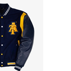 Para A & T Aggie Varsity Jacket manga de seda bordado recubierto frontal HBCU College Letterman - Product Image 4