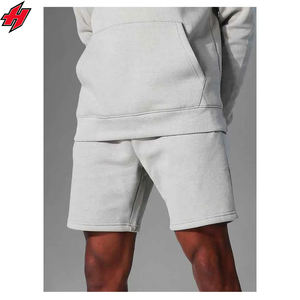 Conjunto de dos piezas personalizado cintura Jogger Sudadera con capucha alta calidad de gran tamaño pesado chándal 100% algodón pantalones cortos hasta la rodilla al por mayor - Product Image 4