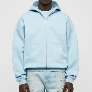 Custom Zipper Hoodies Unisex <b>Long</b> Sleeve Zip-Up Solid Winter Casual Fleece <b>Sweatshirts</b> - Product Image 1