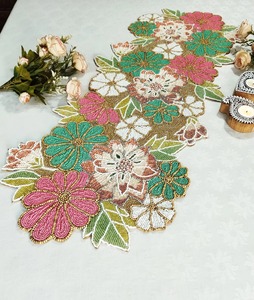 ผ้าคาดโต๊ะปักลูกปัดผ้าคาดโต๊ะผ้าปักลายหรูหรามีสไตล์ดีไซน์ทนทาน - Product Image 3