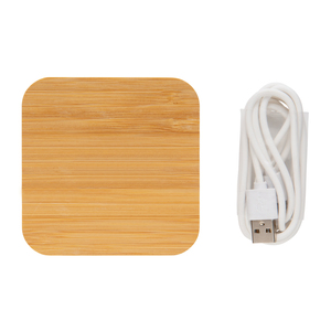 Stazione di ricarica Wireless di bambù personalizzata con porta USB - Product Image 4
