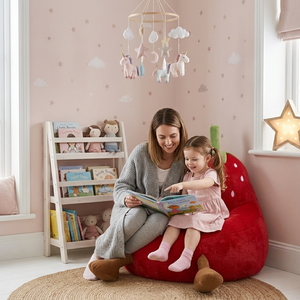 Fauteuil pouf pour enfants en forme de fraise, siège rembourré doux, housse amovible pour chambre à coucher, salle de jeux - Product Image 2