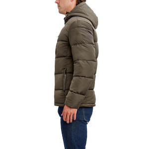 Chaqueta de Plumón para Hombre, Color Marrón, Acolchada, con Capucha, Forro de Terciopelo Suave, Cierre de Cremallera, para Invierno, Embalaje en Tambor - Product Image 5