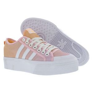 Chaussures Adidas Nizza Platform pour femmes Couleur : Blanc nuancé/Rose clair/Orange acide 100% authentiques - Product Image 5