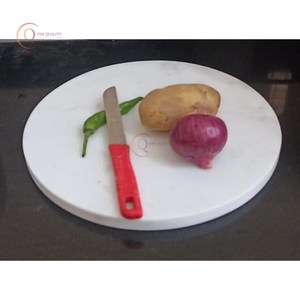 Gran oferta, tabla de cortar de mármol blanco redonda elegante, vajilla de cocina decorativa Natural hecha a mano, bloques de cortar en buena venta - Product Image 2