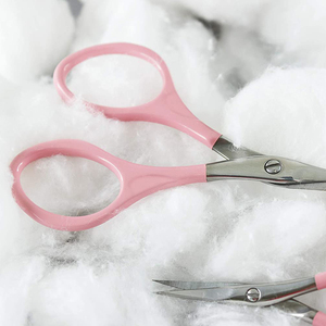 Tijeras de cuidado de uñas rosas de tamaño personalizado, hoja curva, agarre de plástico, esmalte de espejo, manicura, tijeras para cutículas de uñas, acero inoxidable - Product Image 6