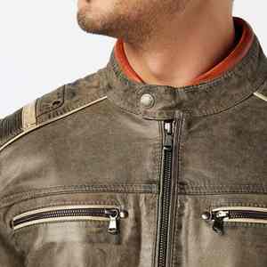 Chaqueta de Cuero para Hombre de Diseño Superior, 100% Cuero Original de Calidad, Popular, Personalizada, Hecha con Cuero de Alta Calidad - Product Image 3