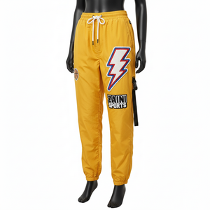 Pantalones Cortavientos para Mujer, Premium, Ligeros, 120 GSM, Tela de Nailon y Poliéster, Color Amarillo, Logotipo Bordado Personalizado - Product Image 4