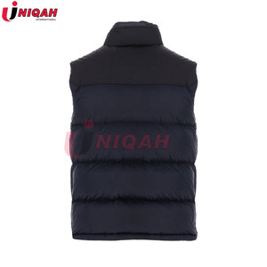 Vestes sans manches bouffantes à blocs de couleurs personnalisées avec poches zippées Matériau en cuir épais et chaud à col montant Style rembourré - Product Image 6