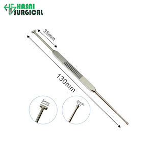 Depresor Escleral Curvo de Acero Inoxidable de Doble Extremo de 130 mm con Clip de Bolsillo, Instrumento Manual para Cirugía Ocular - Product Image 5