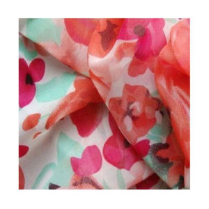 KVR 2024 vente en gros 100% polyester tissu en mousseline de soie indienne pour vêtements et robes - Product Image 3