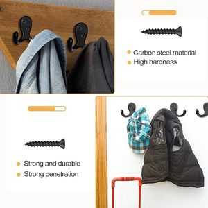 Optimized Product Name Heavy-Duty Double Prong Metal Coat <b>Hook</b> Wall-Mounted for Living Room Bathroom <b>Kitchen</b> Clothing Hanging - Product Image 2