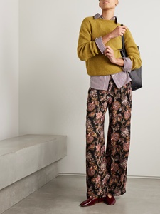 Pantalones de mujer de lana de oveja tejida a cuadros, de corte holgado, con pierna acampanada, antipilling, con bolsillo con cremallera antipérdida, cordón y cintura elástica - Product Image 3