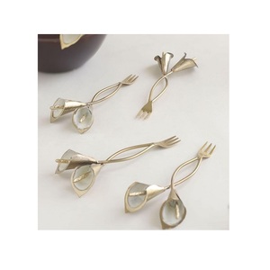 Ensemble de couverts au design classique, en laiton fait à la main, couleur argent et or, ensemble de fourchettes pour la maison et les restaurants - Product Image 6