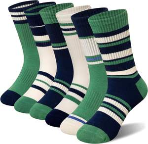 Baloncesto Atlético Equipo deportivo Calcetines casuales para jóvenes 6 pares 85% algodón 15% Spandex Algodón transpirable para deportes de invierno - Product Image 1