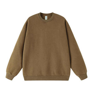 เสื้อสเวตเชิ้ตผู้ชายผ้าฝ้าย 100% ปักลาย ล้างสีแบบแอซิด  ออกแบบโลโก้ด้านหน้าได้ตามต้องการ บริการ OEM คอกลม เป็นมิตรกับสิ่งแวดล้อม กันลม เหมาะสำหรับฤดูหนาว - Product Image 5