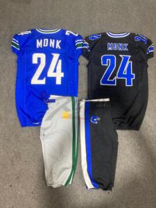 Conjuntos transpirables de uniformes de fútbol americano de sarga de aparejos impresos por sublimación personalizados de alta calidad para hombres y jóvenes - Product Image 2