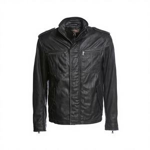 High Quality 100% Genuine Sheep Skin Formal Stand Collar Front Logo Hooded Winter Fashion Jackets for Men - Product Image 1