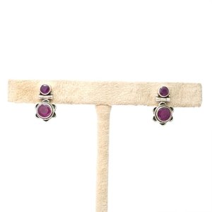 Pendiente de Plata de Ley 925 hecho a mano, piedra preciosa de rubí natural, oro rosa, una hermosa joyería hecha a mano para niñas - Product Image 1