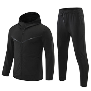 Survêtement d'hiver grande taille pour hommes, motif solide personnalisable, respirant, été, col à capuche, nouveau style de jogging écologique - Product Image 3