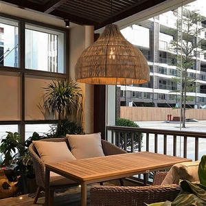Abat-jour décoratif en rotin tressé, vente en gros, couvercle de lampe suspendue en jonc de mer pour la décoration de la maison, des restaurants et des hôtels - Product Image 6