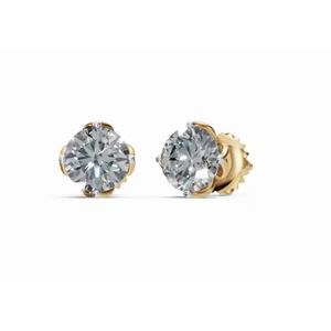 Pendientes de Diamantes Solitarios de Oro de 9 Quilates de Primera Calidad, Flor Eterna de Radiante, Corte Redondo, Joyería Cultivada en Laboratorio, Proveedor Mayorista OEM - Product Image 1
