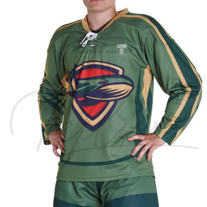 Maillot de hockey sur glace personnalisé pour équipe, sublimation, séchage rapide, respirant, 100% polyester, logo personnalisé, design uni, vente en gros - Product Image 1