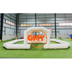 Arène gonflable blanche de butoir de couleur grise Offre Spéciale vont voie gonflable de kart pour l'entreprise de <span class=keywords><strong>location</strong></span> de partie - Product Image 2